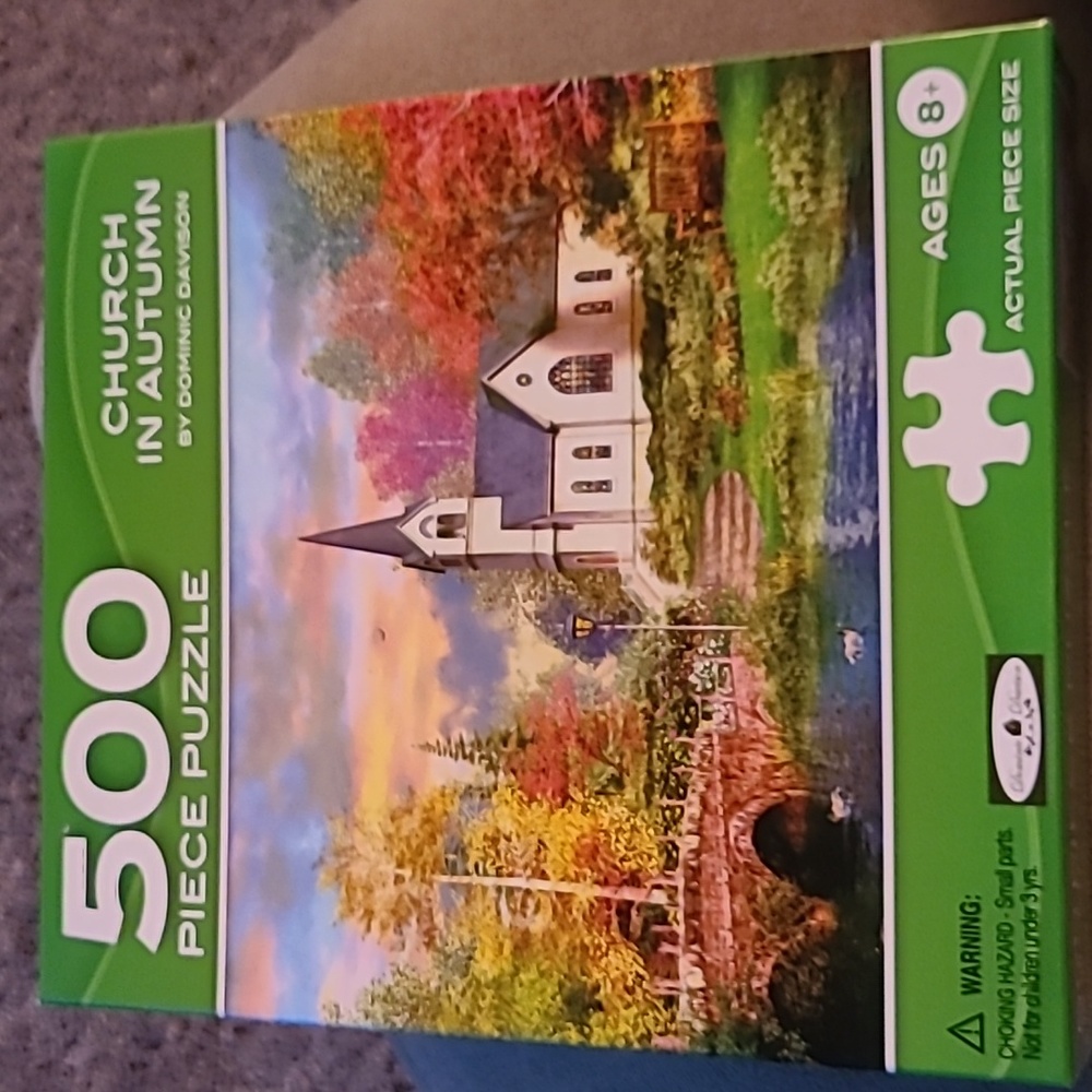 500 Piece Puzzle Church in Autumn by Dominic Davison